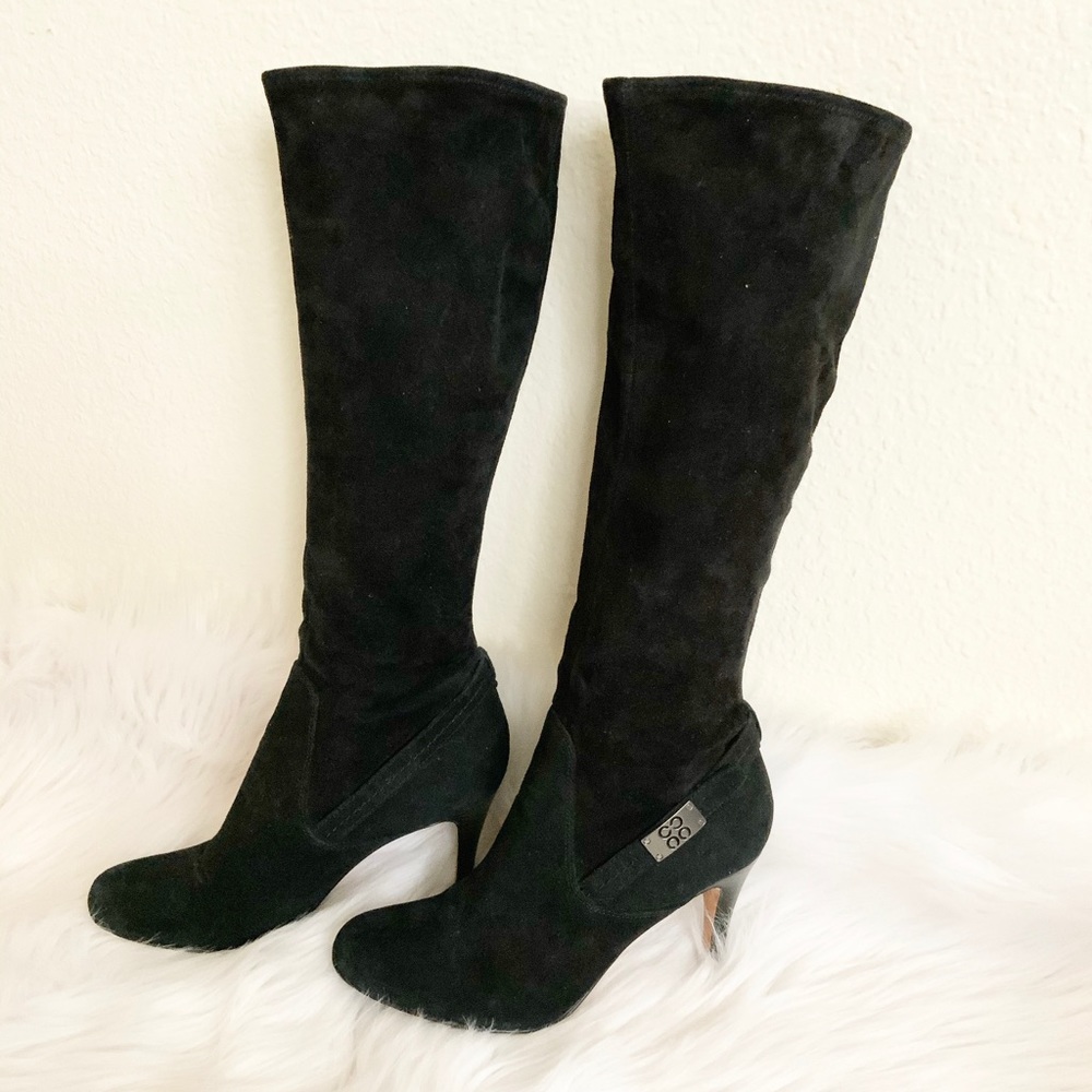 Coach Black Suede Heel Boots